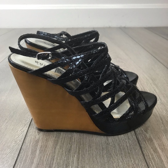 White House Black Market Shoes - White House Black Market Wood Platform